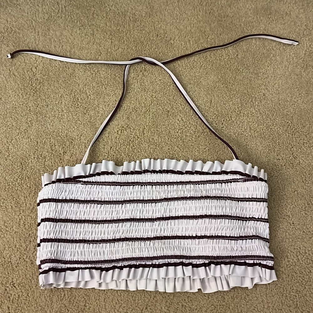 Cupshe Ruffled Bandeau Bikini Top | S
